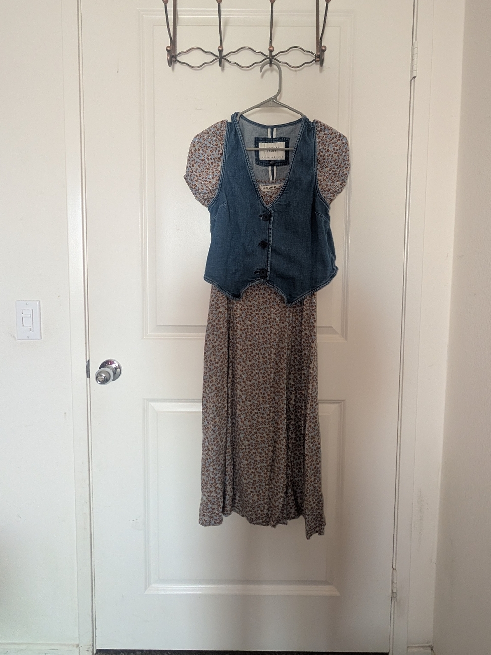 American Eagle Denim Button Front Western Vest S/P - Picture 5 of 5